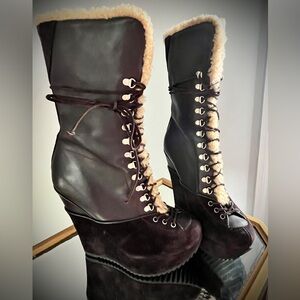FLASH SALE! Authentic YSL Shearling/ Leather/Suede  Fur Lined Boots BRAND NEW.
